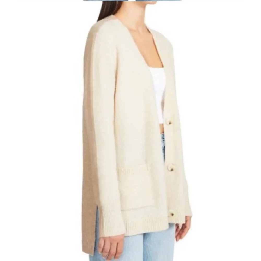 BB Dakota Colorblock Womens M Study Date Cardigan in Lt Camel NWT - Picture 4 of 10